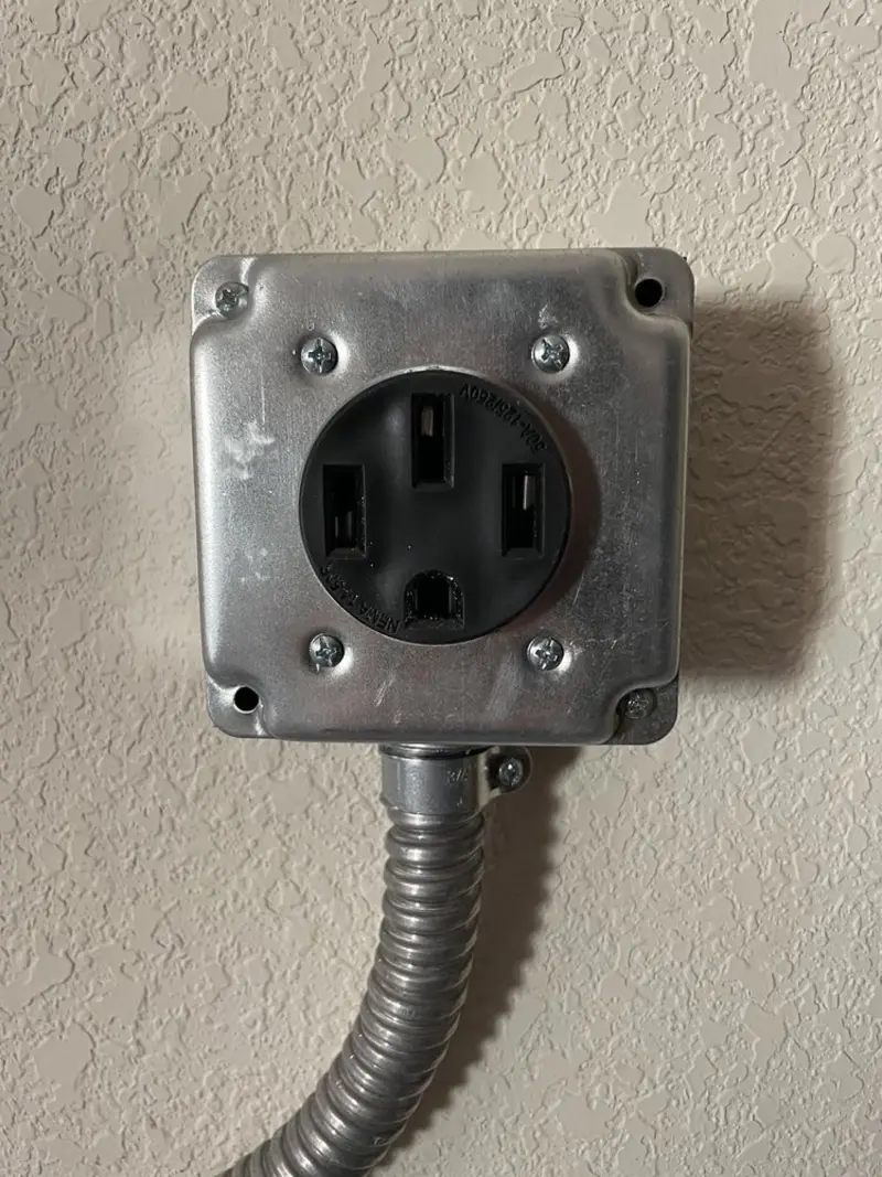 NEMA 14-50 outlet installed for Electrical Panel Upgrade in Kirby